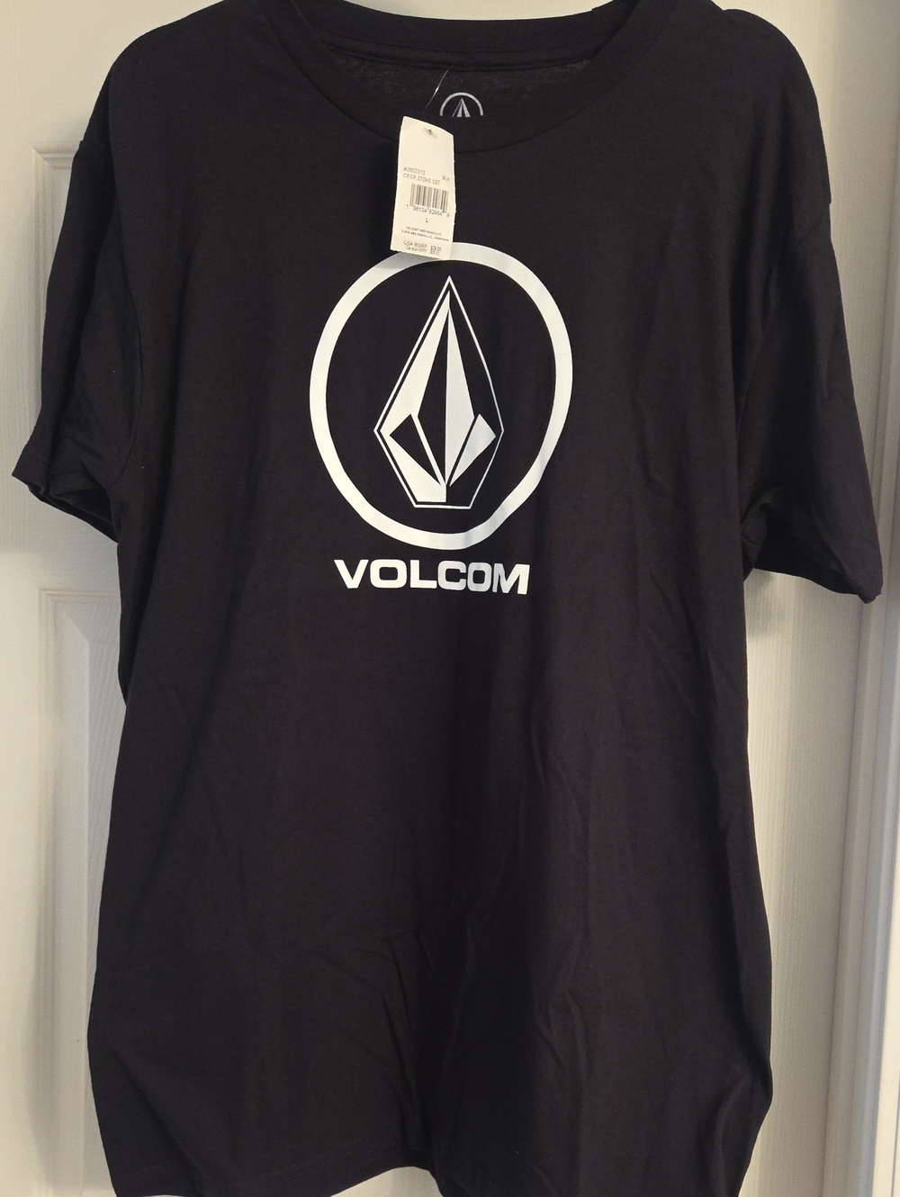 Volcom Black Tee with White Circle Logo